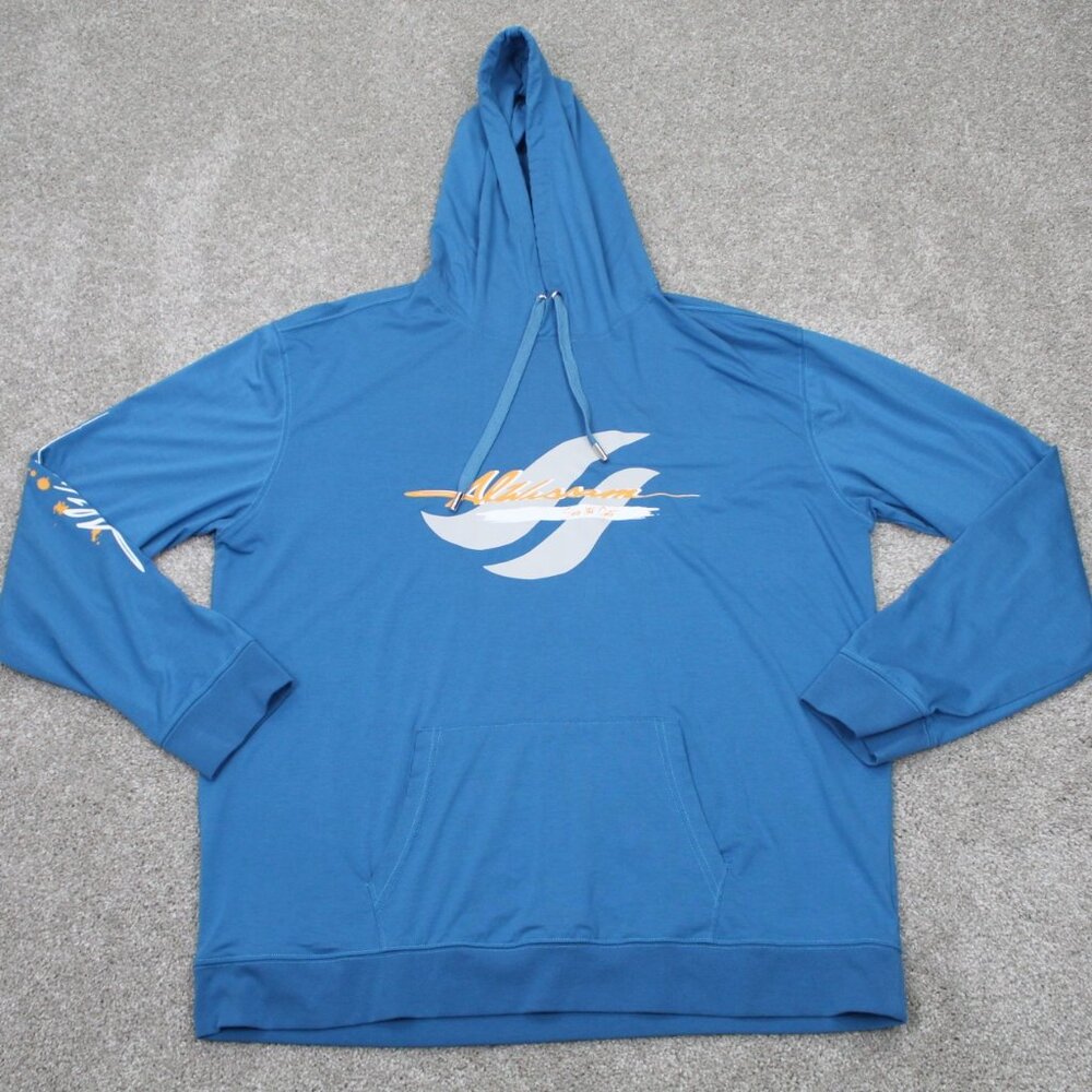 Al Wissam Hoodie Mens‎ XL Blue Cotton Stretch Hooded Lightweight L/S Sweatshirt